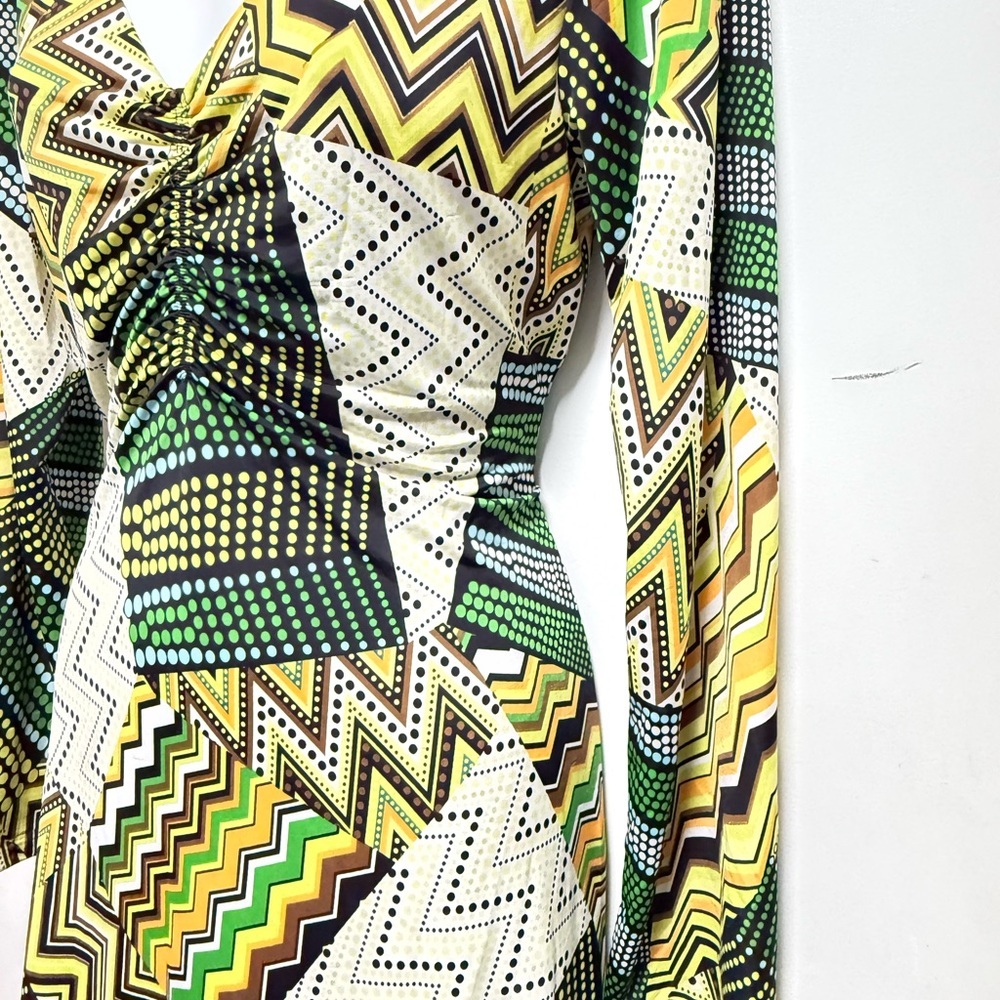 Source Unknown Vibrant Zigzag Long Sleeve Dress - image 8